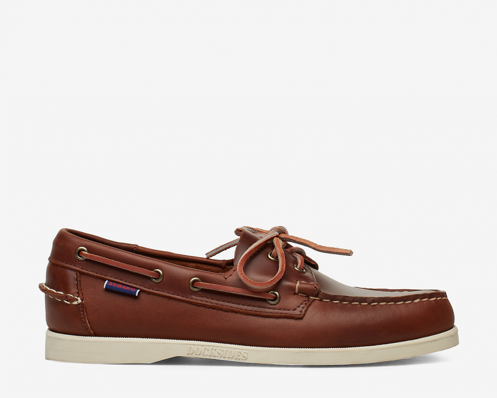 Sebago Docksides Portland Waxed Brown Trapes Sko