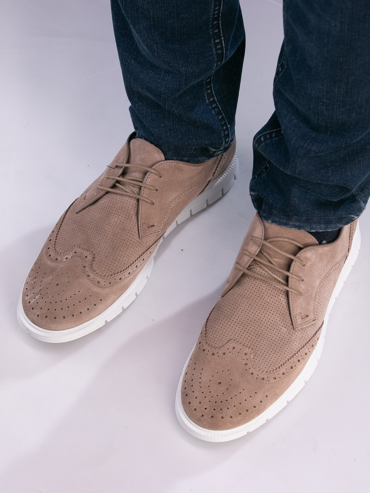 Gregers - Sport Brogue Suede Light Brown