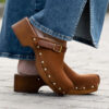 Clogs Suede Leather Brown